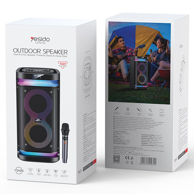 اسپیکر چمدانی بلوتوثی یسیدو YSW29 + میکروفون و ریموت کنترل