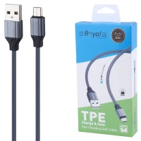 کابل میکرو یو اس بی فست شارژ 2.4 آمپر رویال RCS-118 طول 1 متر