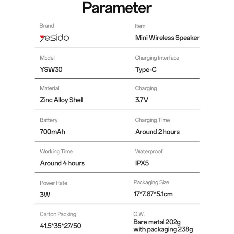 اسپیکر بلوتوثی یسیدو YSW30