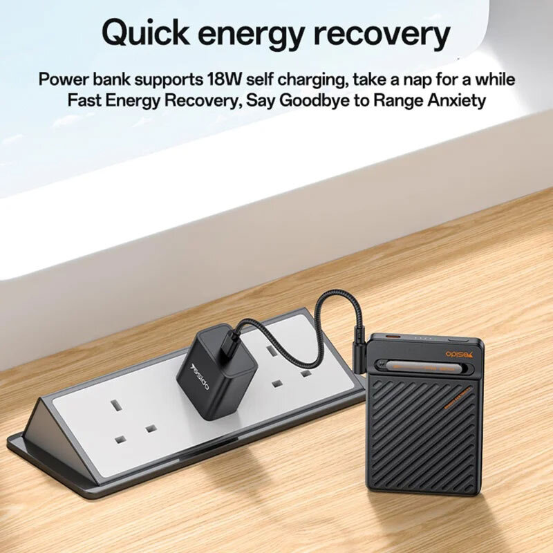 پاور بانک بی سیم فست شارژ یسیدو YP78 PD 20W ظرفیت 10000 میلی آمپر ساعت