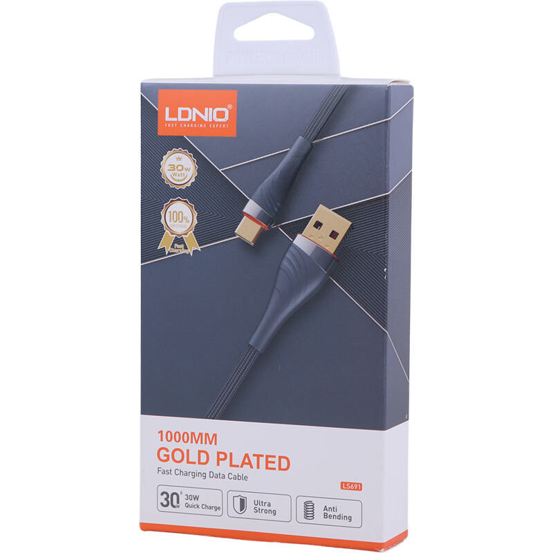کابل میکرو یو اس بی فست شارژ 30 وات الدینیو LS691 طول 1 متر
