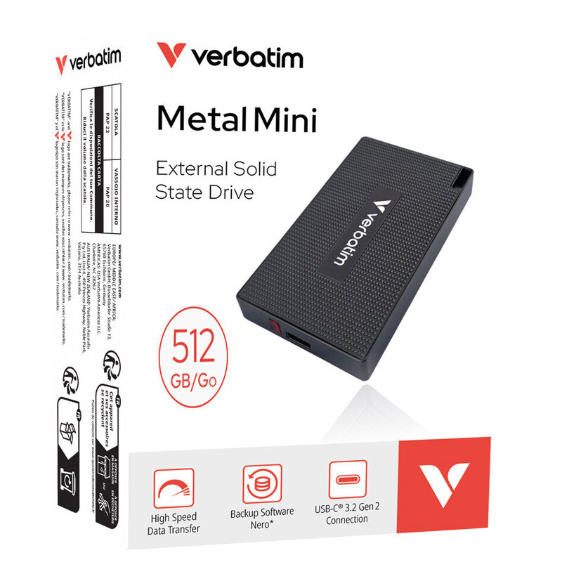 حافظه اکسترنال SSD ورباتیم Verbatim Metal Mini 512GB