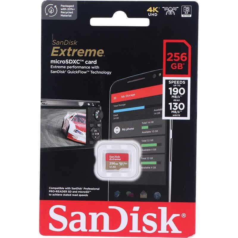 رم میکرو 256 گیگ سن دیسک SanDisk Extreme A2 V30 U3 190MB