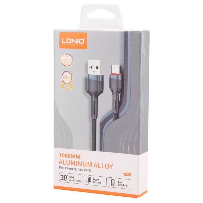 کابل میکرو یو اس بی فست شارژ 30 وات الدینیو LS641 طول 1 متر