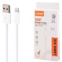 کابل لایتنینگ فست شارژ 25 وات الدینیو LS891 طول 1 متر