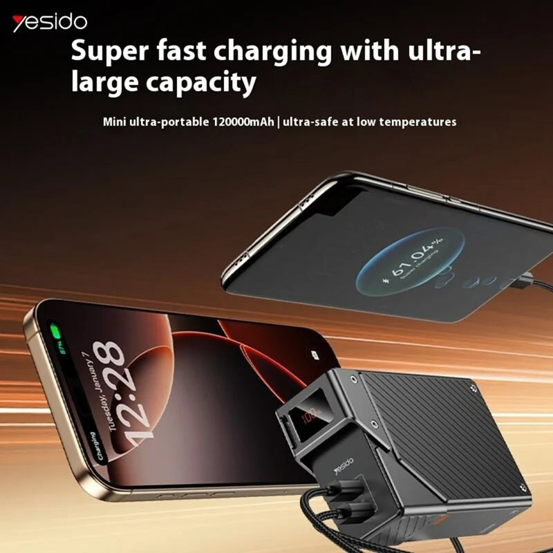 پاور بانک فست شارژ یسیدو YP76 PD 65W ظرفیت 20000 میلی آمپر ساعت
