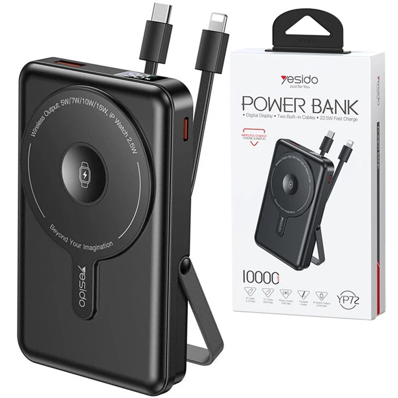پاور بانک بی سیم فست شارژ یسیدو YP72 PD 22.5W ظرفیت 10000 میلی آمپر ساعت