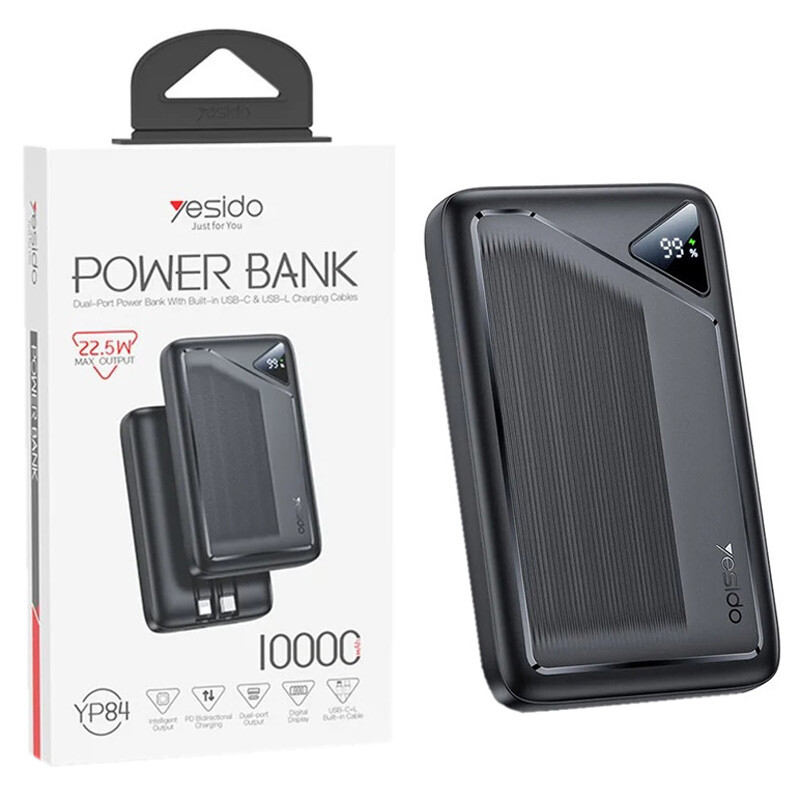 پاور بانک فست شارژ یسیدو YP84 QC PD 22.5W ظرفیت 10000 میلی آمپر ساعت