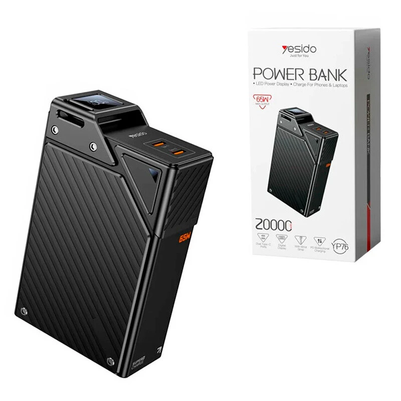 پاور بانک فست شارژ یسیدو YP76 PD 65W ظرفیت 20000 میلی آمپر ساعت