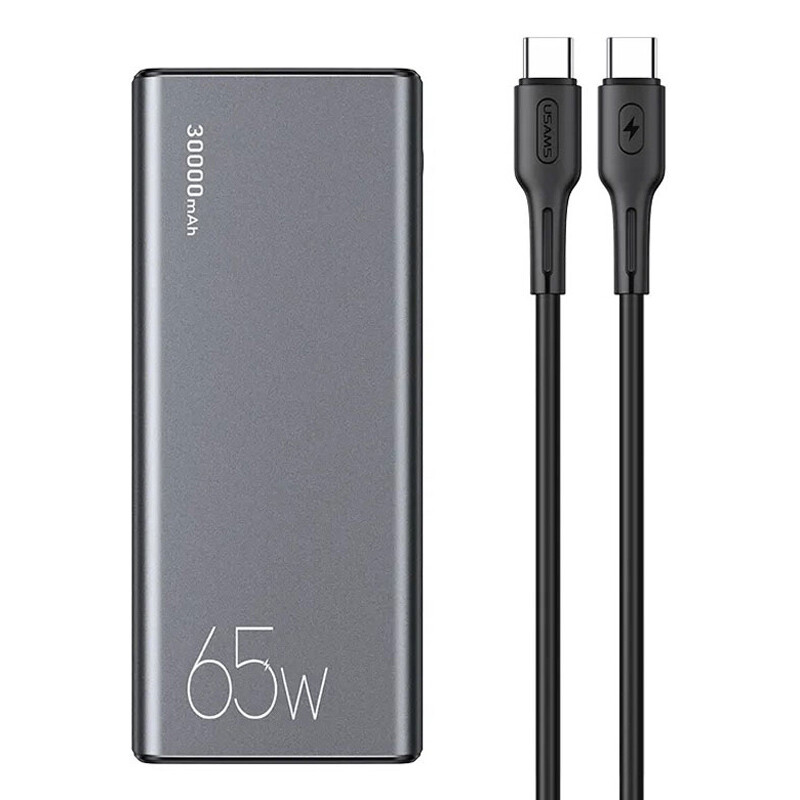 پاور بانک فست شارژ یوسامز US-CM QC3.0 PD 65W ظرفیت 30000 میلی آمپر ساعت