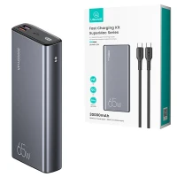 پاور بانک فست شارژ یوسامز US-CM QC3.0 PD 65W ظرفیت 30000 میلی آمپر ساعت