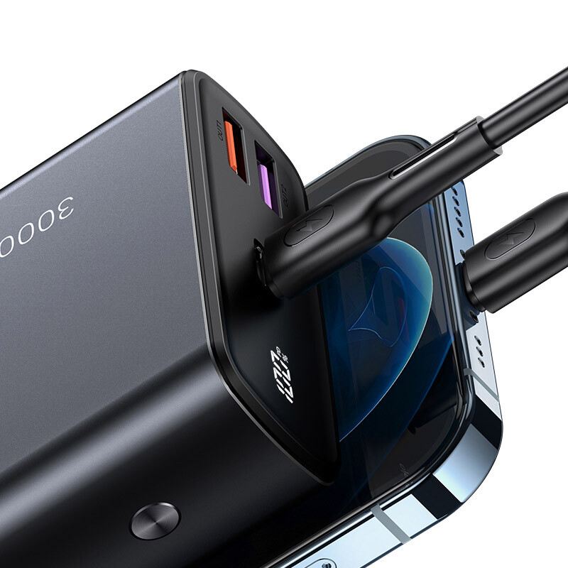 پاور بانک فست شارژ یوسامز US-CM QC3.0 PD 65W ظرفیت 30000 میلی آمپر ساعت