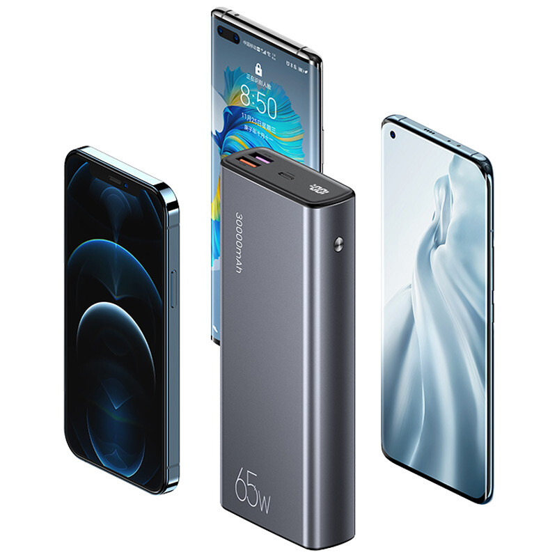 پاور بانک فست شارژ یوسامز US-CM QC3.0 PD 65W ظرفیت 30000 میلی آمپر ساعت