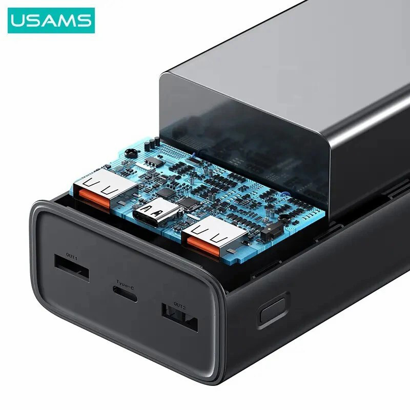 پاور بانک فست شارژ یوسامز Usams-AT QC3.0 PD 65W ظرفیت 30000 میلی آمپر ساعت