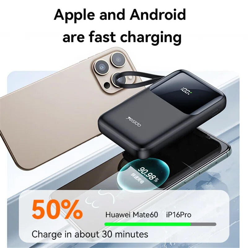 پاور بانک فست شارژ یسیدو YP71 PD 22.5W ظرفیت 10000 میلی آمپر ساعت