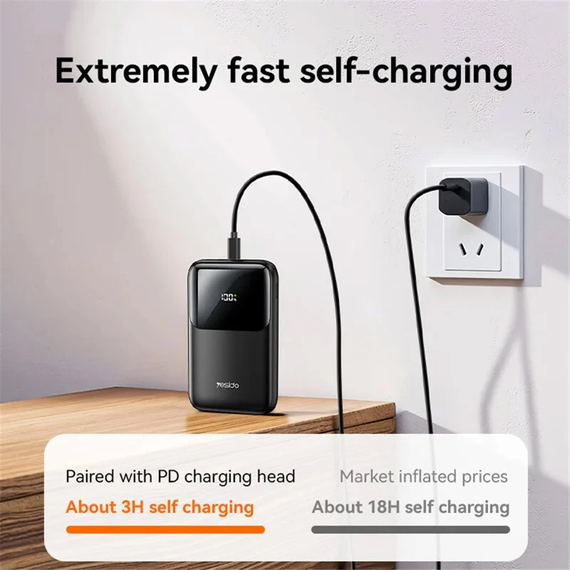 پاور بانک فست شارژ یسیدو YP71 PD 22.5W ظرفیت 10000 میلی آمپر ساعت