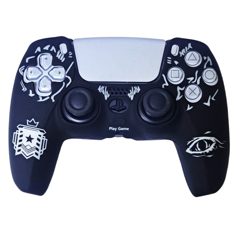 روکش دسته بازی Deadskull PS5 طرح Rainbow Six زمینه مشکی سفید