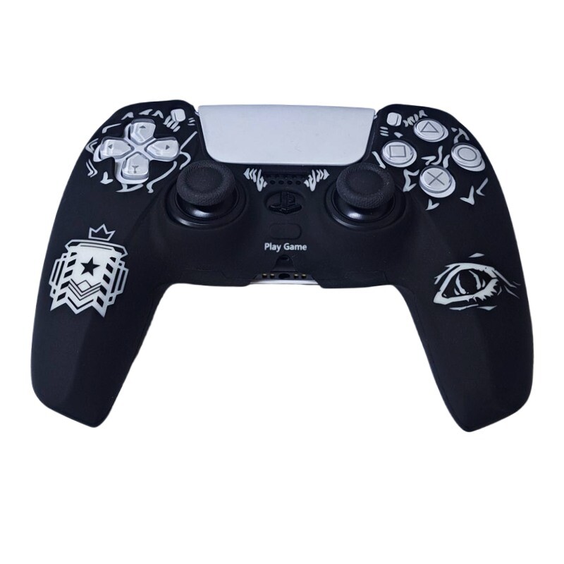 روکش دسته بازی Deadskull PS5 طرح Rainbow Six زمینه مشکی سفید