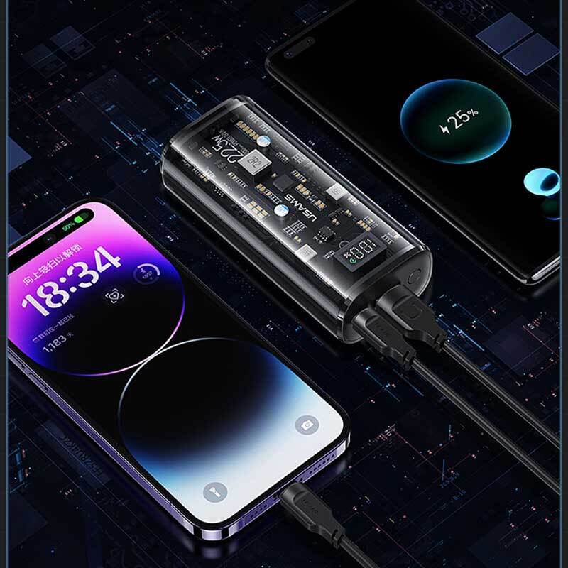 پاور بانک فست شارژ یوسامز US-CD189 QC3.0 PD 20W ظرفیت 9000 میلی آمپر ساعت