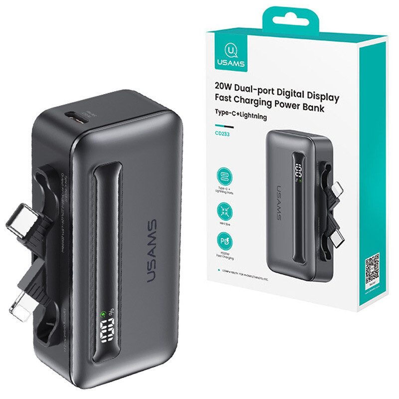 پاور بانک فست شارژ یوسامز CD233 PD 20W ظرفیت 4500 میلی آمپر ساعت