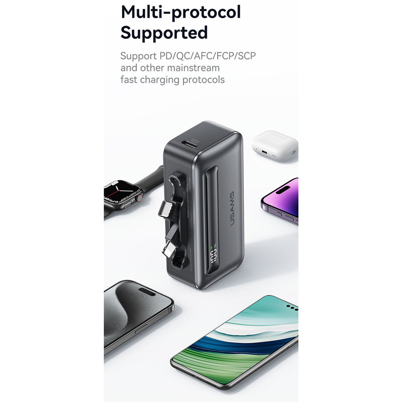 پاور بانک فست شارژ یوسامز CD233 PD 20W ظرفیت 4500 میلی آمپر ساعت