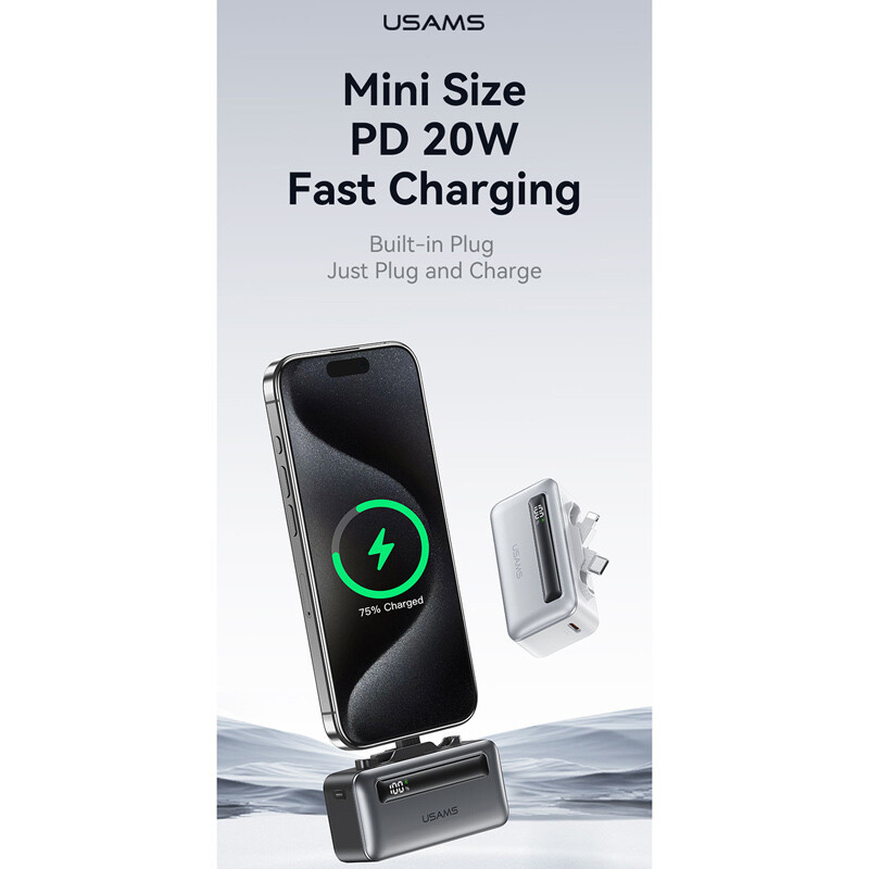 پاور بانک فست شارژ یوسامز CD233 PD 20W ظرفیت 4500 میلی آمپر ساعت