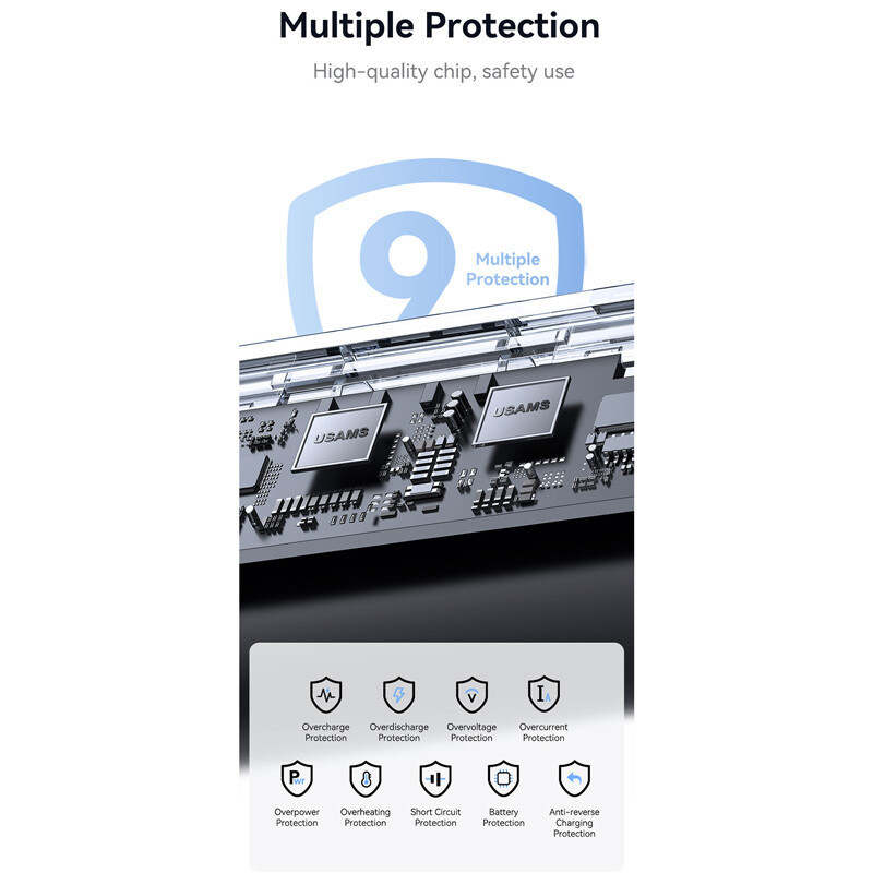 پاور بانک فست شارژ یوسامز CD233 PD 20W ظرفیت 4500 میلی آمپر ساعت