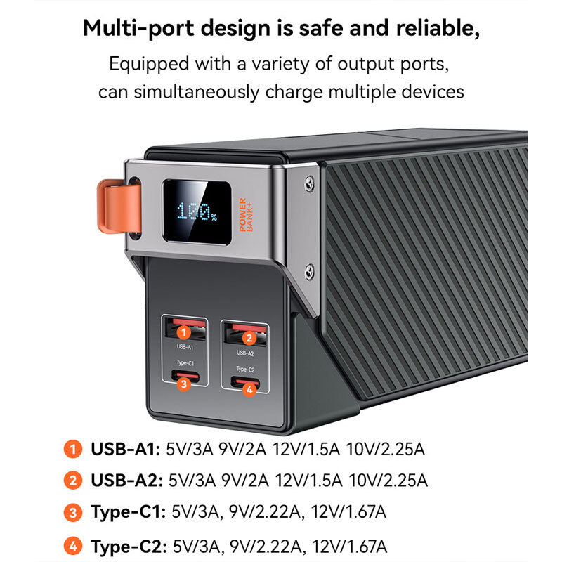 پاور بانک فست شارژ یسیدو YP62 PD 22.5W ظرفیت 30000 میلی آمپر ساعت