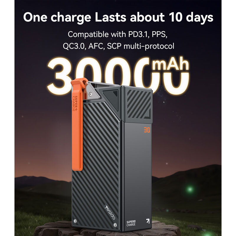 پاور بانک فست شارژ یسیدو YP62 PD 22.5W ظرفیت 30000 میلی آمپر ساعت