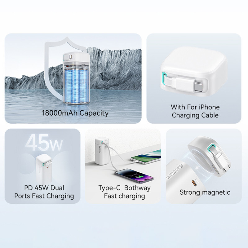 پاور بانک فست شارژ یوسامز XMF Series US-CD216 PD 45W ظرفیت 18000 میلی آمپر ساعت