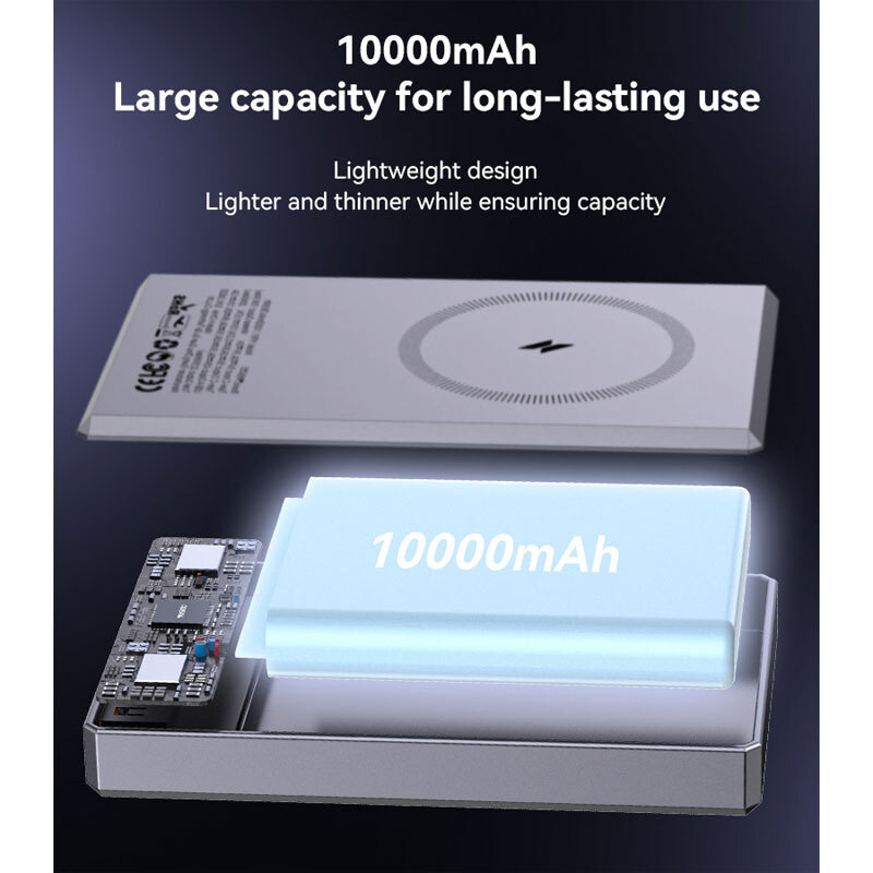 پاور بانک بی سیم فست شارژ یسیدو YP61 QC3.0 PD 22.5W ظرفیت 10000 میلی آمپر ساعت