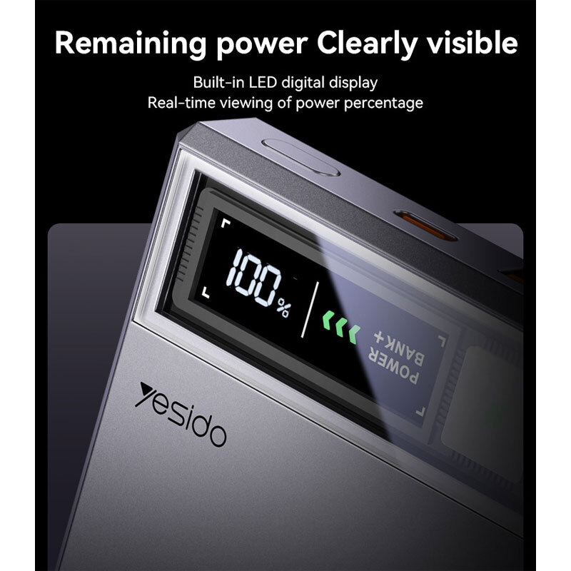 پاور بانک بی سیم فست شارژ یسیدو YP61 QC3.0 PD 22.5W ظرفیت 10000 میلی آمپر ساعت
