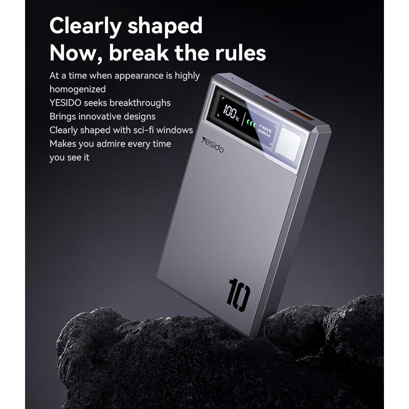 پاور بانک بی سیم فست شارژ یسیدو YP61 QC3.0 PD 22.5W ظرفیت 10000 میلی آمپر ساعت