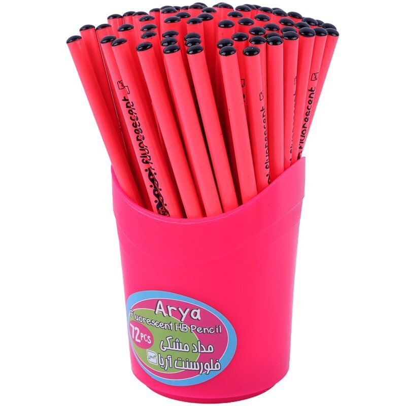 مداد مشکی آریا Fluorescent 3008 بسته 72 عددی