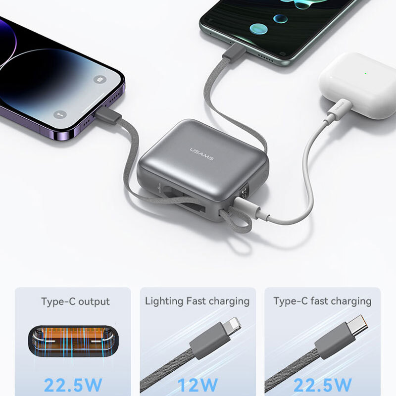 پاور بانک فست شارژ یوسامز CD240 QC3.0 PD 20W ظرفیت 10000 میلی آمپر ساعت