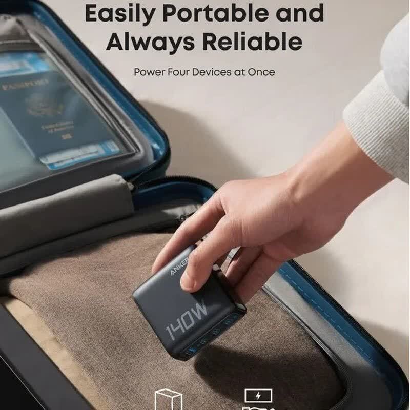 شارژر دیواری 140 وات انکر B2697 GaN PD3.1 5A + کابل تایپ سی