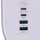 چند راهی 3 خانه ارت دار الدینیو SC6 با کابل 2 متری + شارژر USB و Type-C