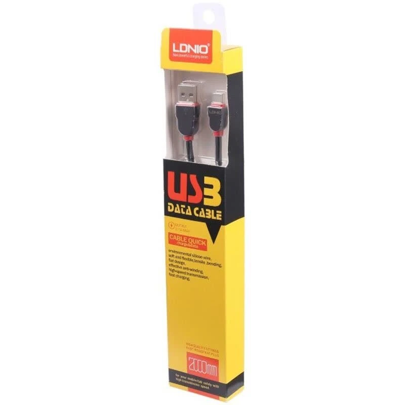 کابل تایپ سی فست شارژ 2.1 آمپر الدینیو LS02 طول 2 متر