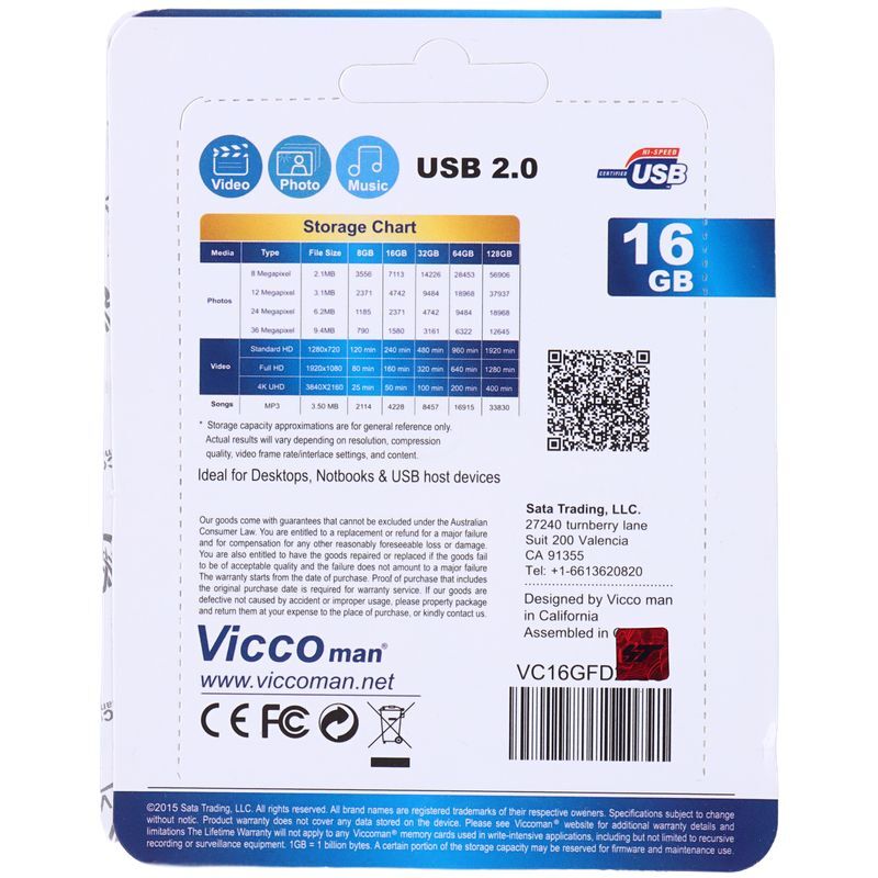 فلش 16 گیگ ویکومن ViccoMan VC264
