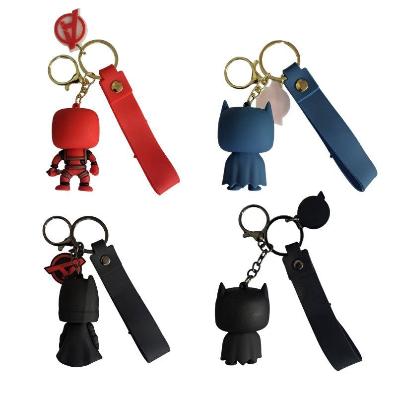 جاکلیدی سیلیکونی طرح SuperHeroes بسته 4 عددی