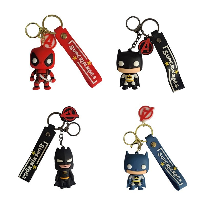 جاکلیدی سیلیکونی طرح SuperHeroes بسته 4 عددی