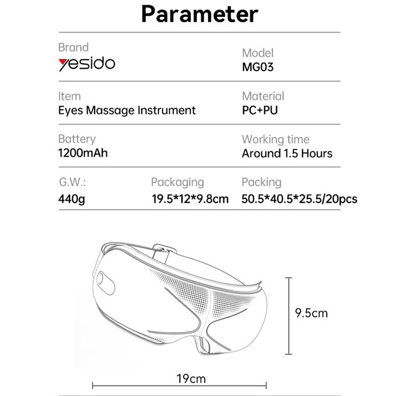 ماساژور چشم یسیدو MG03