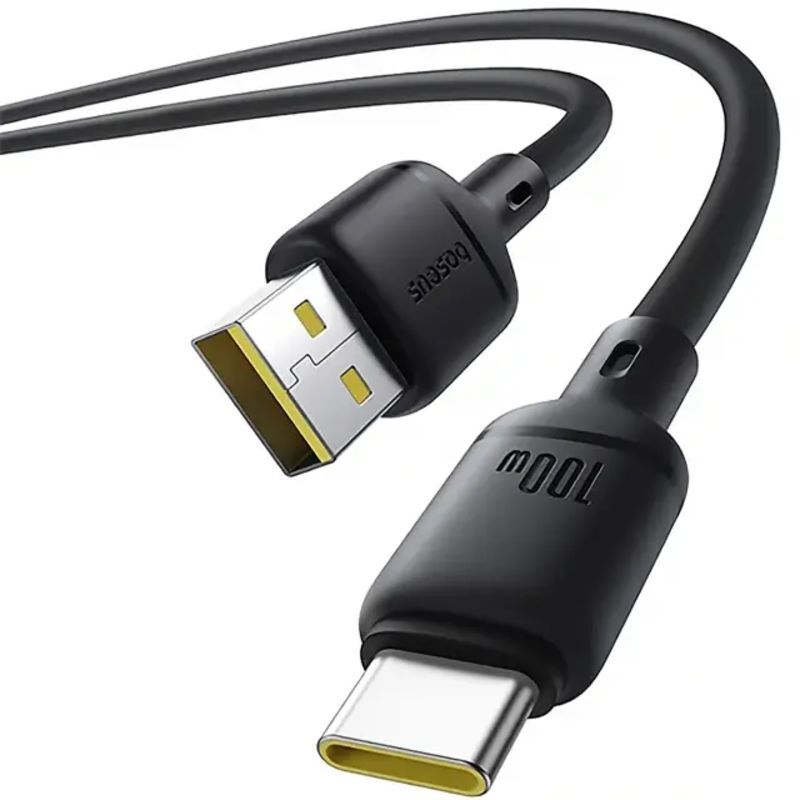 کابل تایپ سی فست شارژ 100 وات باسئوس Silky P10377703113 طول 1 متر