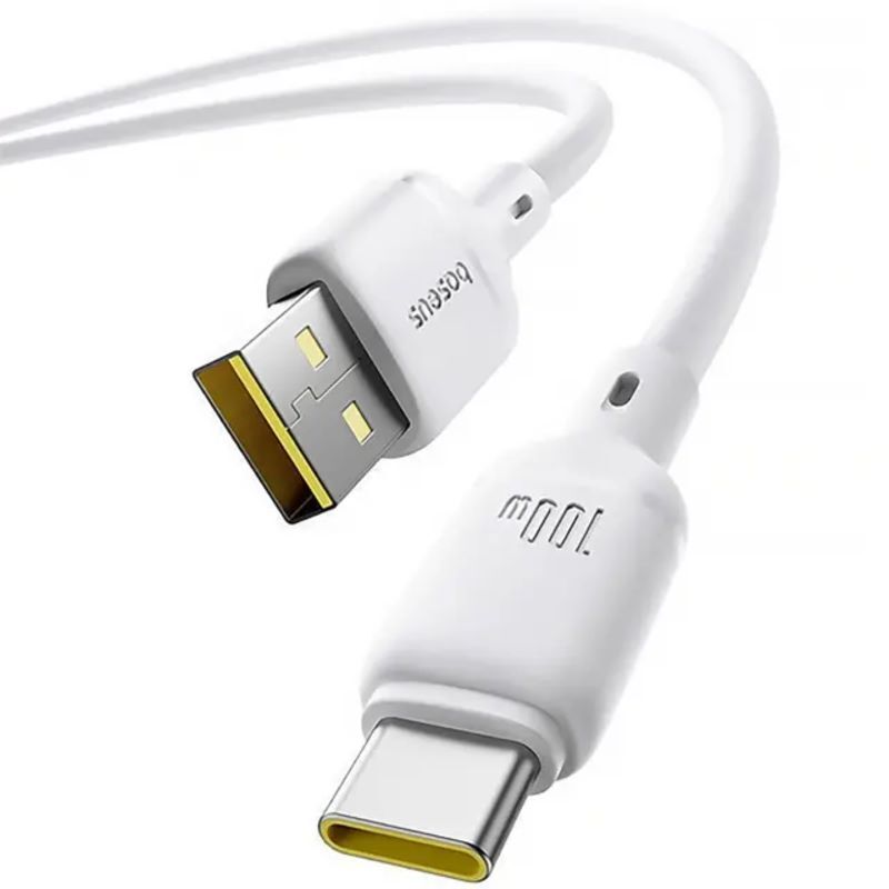 کابل تایپ سی فست شارژ 100 وات باسئوس Silky P10377703113 طول 1 متر