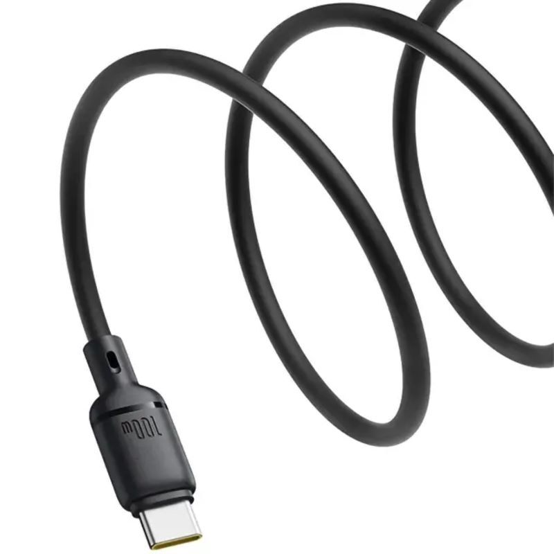 کابل تایپ سی فست شارژ 100 وات باسئوس Silky P10377703113 طول 1 متر