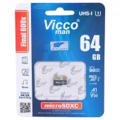 رم میکرو 64 گیگ ویکومن Vicco Man Final 600x A1 V30 U3 C10 90MB/s
