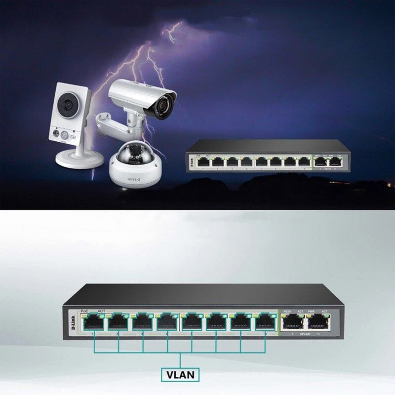 سوییچ 10 پورت POE دی لینک DGS-F1010P-E