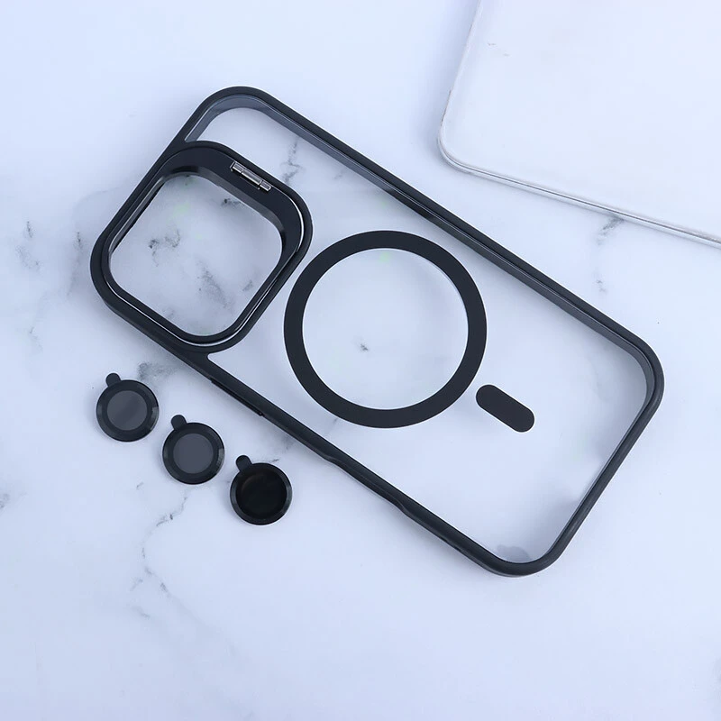 قاب PC مگ سیف آیفون iPhone 16 Pro استندشو با محافظ لنز رینگی