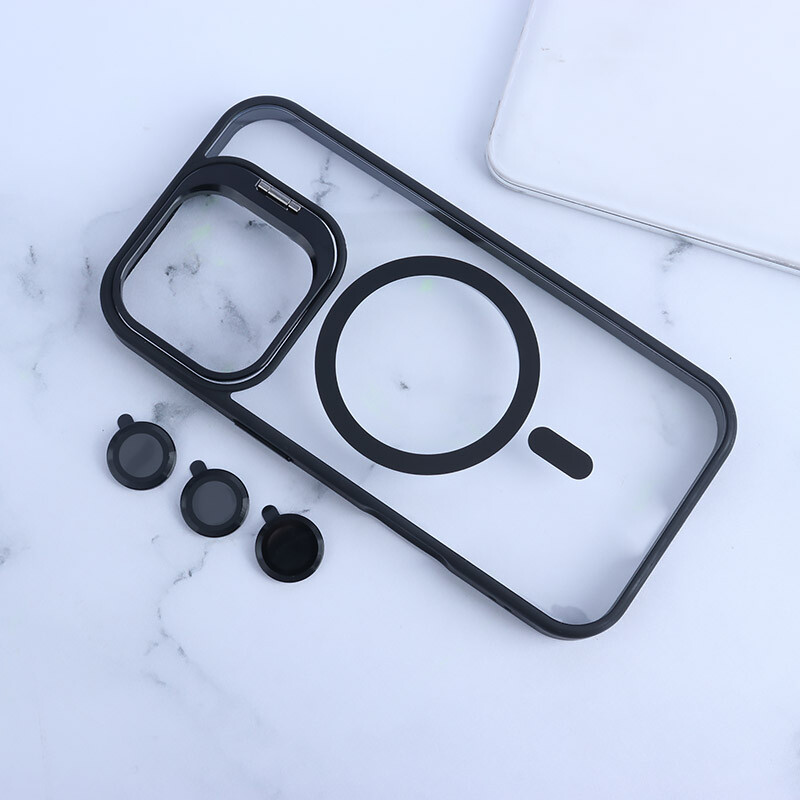 قاب PC مگ سیف آیفون iPhone 16 Pro استندشو با محافظ لنز رینگی
