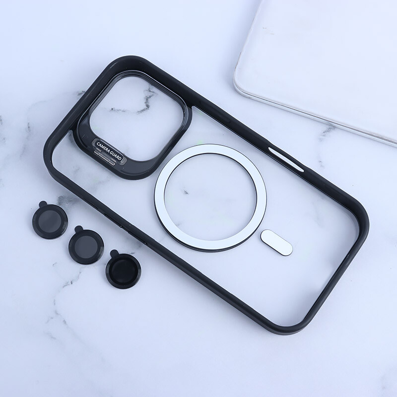 قاب PC مگ سیف آیفون iPhone 16 Pro استندشو با محافظ لنز رینگی